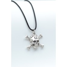 IDR Lucky 13 Kuru Kafa Gümüş Kaplama Deri İp Kolye