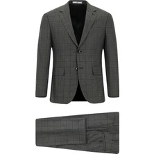 Kiğılı 7 Drop Slim Fit Dar Kesim Kareli Takım Elbise