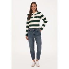 U.S. Polo Assn. Kadın Yeşil Mom High Waist Fit Jean Pantolon 50308815-DN0030