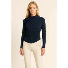 Gigi Giyim Büzgü Detaylı Sandy Kumaş Kadın Bluz