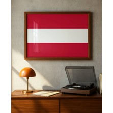 Fuart.Co Avusturya Bayrağı Dijital Baskı Poster (Çerçevesiz) FLFU