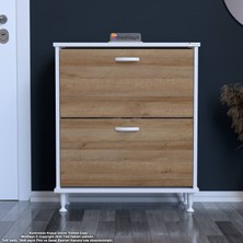 Modilayn UMAY Antre Hol 72x90x26 cm’ lik 2 Düşer Kapak 4 Raf Göz Bölmeli Ayakkabılık