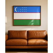 Fuart.Co Özbekistan Bayrağı Dijital Baskı Poster (Çerçevesiz) FLFU