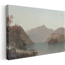 Artarilion Kanvas Yatay Duvar Tablosu Kanvas Vintage Dag Gol Manzarasi Ev Ofis Salon Modern Duvar Tablosu