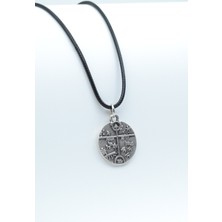 IDR Kam - Şaman Davulu Gümüş Kaplama Deri İp Kolye