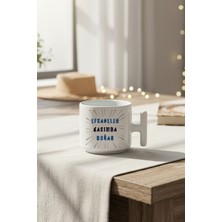 Qoeuyl Boutique Mavi Yazılı Efsaneler Kasımda Doğar Baskılı Doğum Günü Hediyelik T Kulplu Latte Fincan Kupa Bardak