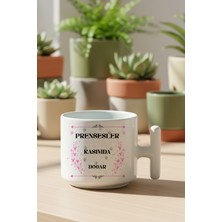 Qoeuyl Boutique Kelebekli Prensesler Kasımda Doğar Baskılı Doğum Günü Hediyelik T Kulplu Latte Fincan Kupa Bardak