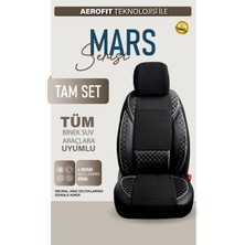 Fiat Freemont Uyumlu Lüx Bel Destekli Yarı Deri Oto Koltuk Kılıfı Siyah Beyaz Renk