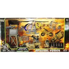 Amalfi Gözcü Kulesi Helikopter ve Jeep Li Askeri Set Kız Erkek Çocuk Oyuncak Eğitici Oyuncaklar