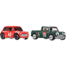 Amalfi 1:64 Hot Wheels Premium Car Culture 2'li Morris Mini ve 67 Austin Mini Pickup Kız Erkek Çocuk Oyunca