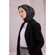Belli Tivil Saf Ipek Eşarp 4207 - 34 Siyah Çiçek Desen