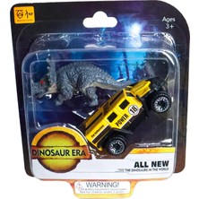 Amalfi Die Cast Metal Hummer Benzeri Araba ve Triceratops Kız Erkek Çocuk Oyuncak Eğitici Oyuncaklar