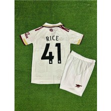 Legent Lady Arsenal 2025/26 Yeni Sezon Declan Rice //41 Deplasman Çocuk Forması (Beyaz) 4 Lü Set 4 Lü Set