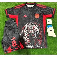 Legent Lady Arsenal 2026 Martin Odegaard Alevli Panter Desenli Yeni Sezon Çocuk Forması 4’lü Set