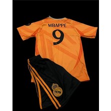 Legent Lady R.e.a.l M.a.d.r.i.d 2024/25 Yeni Sezon Kylian Mbappe Deplasman Çocuk Forması 4'lü (Orange)