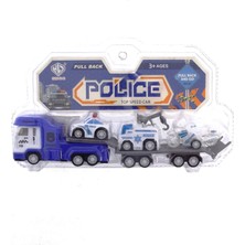 Amalfi Çek Bırak Taşıyıcı Polis Tırı ve Mini Araçlar Kız Erkek Çocuk Oyuncak Eğitici Oyuncaklar