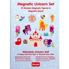 Amalfi Rossie Ahşap Mıknatıslı Unicorn Seti ve Oyun Alanı Kız Erkek Çocuk Oyuncak Eğitici Oyuncaklar