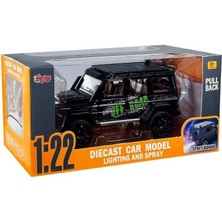 Amalfi HCL-801P Çek Bırak 1:22 Sesli ve Işıklı Buhar Çıkartan Metal Jeep -Vardem Kız Erkek Çocuk Oyuncak Eğ