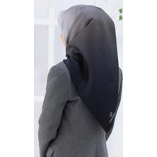 Vissona % 57 Ipek % 43 Viskon Twill Ipek Degrade Desenli Siyah - Gri Renkli 90X90 Eşarp 51279 - 0001 - 0028