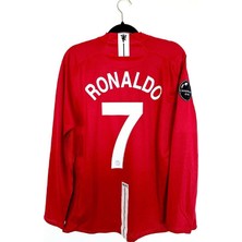 Legent Lady C.ronaldo 2007/08 M.united Retro Futbol Forması Kırmızı Uzun Kolhava Alabilen Özel Forma Kumaşı