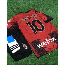 Legent Lady Ac Milan 2023/24 Rafa Leao Iç Saha Kırmızı Siyah Çocuk Forma