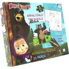 Amalfi Maşa Koca Ayı Boyamalı Puzzle Kız Erkek Çocuk Oyuncak Eğitici Oyuncaklar