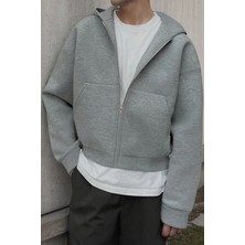 Ghassy Co. Erkek Pamuklu Günlük Rahat Ilkbahar ve Sonbahar Çok Yönlü Kemer Boy Kapüşonlu Sweatshirt