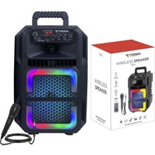 Torima D25 Taşınabilir Rgb Ledli Bluetooth Hoparlör Parti Speaker Mikrofonlu Kumandalı USB Tf Fm Mıc
