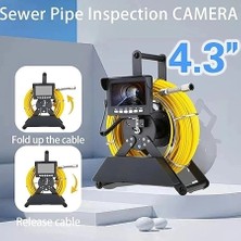 Profosyonel Ekranlı Kameralı 30 Metre Fiber Kablo Yılan Endoskop Kameralı Hafıza Kart Girişli Kuyu,