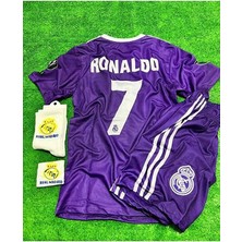 Legent Lady Ronaldo Cardif Ligi 2017 Real Madrid Mor Çocuk Futbol Forması 4'lü Set Çorap+Bileklik Hediyelli