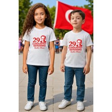 Çocuk Unisex "29 Ekim Cumhuriyet Bayramı" Baskılı %100 Pamuk T-Shirt