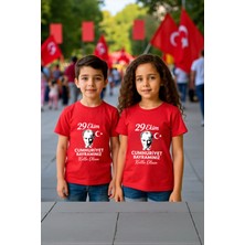 Çocuk Unisex "29 Ekim Cumhuriyet Bayramı" Baskılı %100 Pamuk T-Shirt