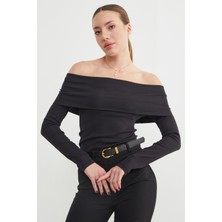 FullaModa Basic Madonna Yaka Modal Bluz