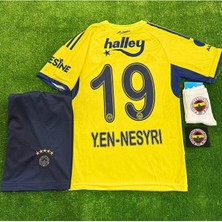 Legent Lady Fe.ner.bah'çe \\ 2026 #y.en.nesyri# 19 Numara Deplasman Sarı Çocuk Forması 4'lü Set
