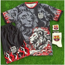 Legent Lady Barcelona 2026 / Gavi / Alevli Aslan Desenli Yeni Sezon Çocuk Forması 4'lü Set