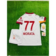 Legent Lady G/âla/tâsa/rây 5 Yıldızlı 2026 //morato/ 77 Deplasman Beyaz Çocuk Forması 4lü Set