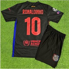 Legent Lady Barcelona 2024/25 Ronaldinho 10/ Çocuk Forması (Black) 4 Lü Set