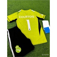 Legent Lady Yeni Sezon 2024/ 25 R. Madrid Thibaut Courtois #1 Kaleci Çocuk Forması 4 Lü Set (Yeşil)