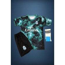 Legent Lady Yeni Sezon Real Madrid Özel Konsept Ronaldo Mavi Galaxy Desenli. Çocuk Forması