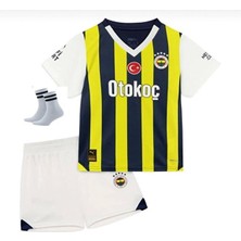 Legent Lady 2024/2025 Yeni Sezon Fenerb Hçe-Isimsiz Iç Saha Çubuklu Çocuk Forması Forma Şort Çorap