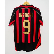 Legent Lady Milan 2006 Inzaghi 9 Efsane Kadro Kırmızı Siyah Kısa Kol Yetişkin Taraftar Forması
