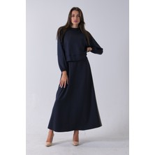 Feminist Lacivert Önü Yarasakol Etekli Takım 31040702.02