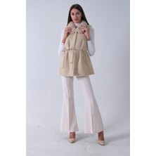 Feminist Taş Yakası Peluşlu Tek Düğme Kapamalı Yelek 4579035.50