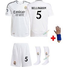 Legent Lady Real Madrid 2025 Bellingham Beyaz Çocuk Forması Şort Çorap Bileklik Hediyeli