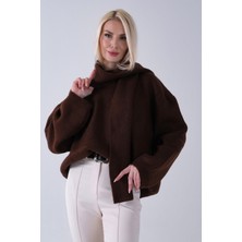 Feminist Kahve Şal Aksesuarlı Bisiklet Yaka Triko Kazak 46892633.05