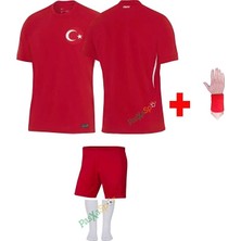 Legent Lady Türkiye Euro 2024 Yeni Sezon Kırmızı Özel Çocuk Forması Şort Çorap Bileklik Hediyeli