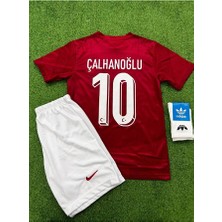 Legent Lady Euro 2024 Türkiye Hakan Çalhanoğlu 10 Numara Çocuk 4'lü Set Hediyeli Kırmızı Milli Takım Forması Re