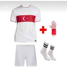 Legent Lady Türkiye Euro 2024 Çocuk 4'lü Set Hediyeli Beyaz Milli Takım Forması