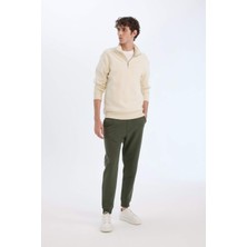 DeFacto Regular Fit Beli Bağcıklı Lastikli Paça Cepli Basic Düz Kalın Jogger Eşofman Altı A6470AX24AU