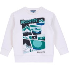 Discovery Expedition Baskılı Erkek Çocuk Kırık Beyaz Sweatshırt D5WB-SWT3018